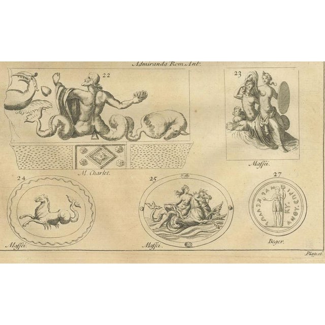 After Bernard de Montfaucon, Neptune and Marine Deities, Roman Sea Gods and Reliefs, 1721, Engraving For Sale - Image 3 of 10