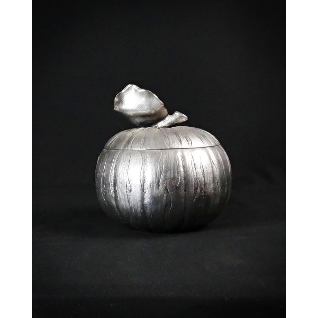 Vintage Silver Metal Pumpkin Ice Bucket by Mauro Manetti, 1970s For Sale - Image 10 of 13