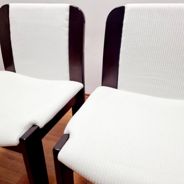 Wood Postmodern Italian Wood and Velvet Dining Chairs, Italy, 1980s, Set of 4 For Sale - Image 7 of 10