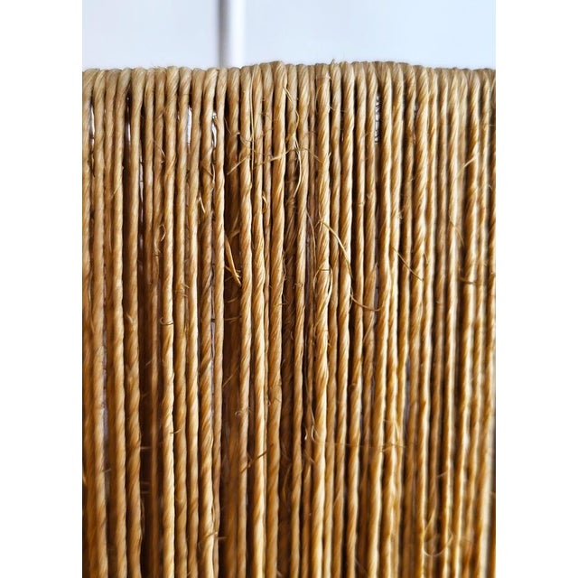 Brown Mid-Century Modern Sisal & Rattan Pendant Light from Temde Leuchten, 1960s For Sale - Image 8 of 9