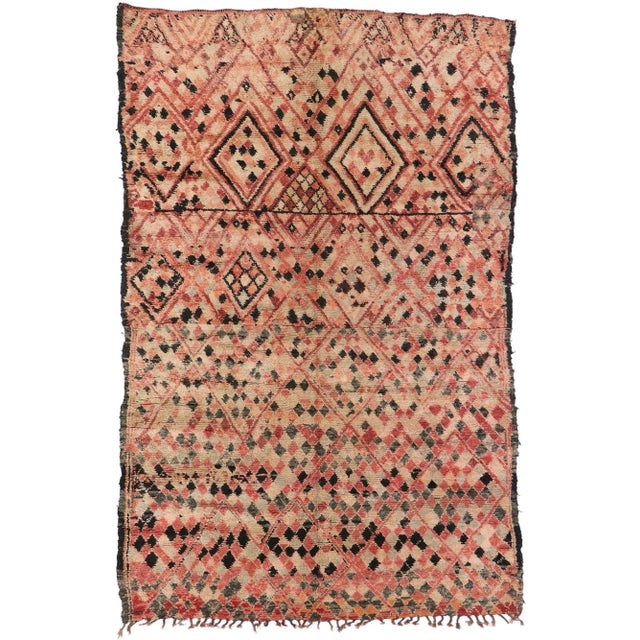 Vintage Berber Moroccan Boujad Rug - 06'08 X 10'05 For Sale - Image 9 of 9