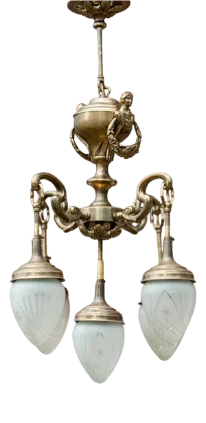Mid 20th Century Brass Chandelier, Western Europe., 1950s