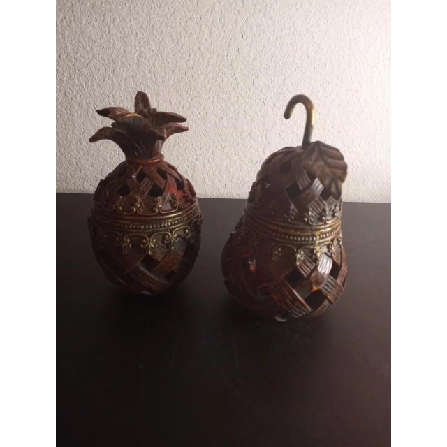 1980s Mark Roberts Polyresin Carved Trinket or Tealite Holders - a Pair For Sale - Image 10 of 10