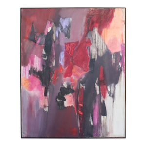 Mid 20th Century Baum Abstract Mixed Media on Canvas Painting by Reiko Sakagami