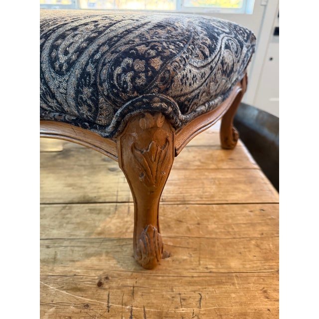 Wood Antique French Provincial Foot Stool For Sale - Image 7 of 8