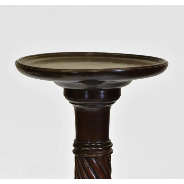 Brown Antique Mahogany Tall Torchere Plant Stand, 1890s For Sale - Image 8 of 10
