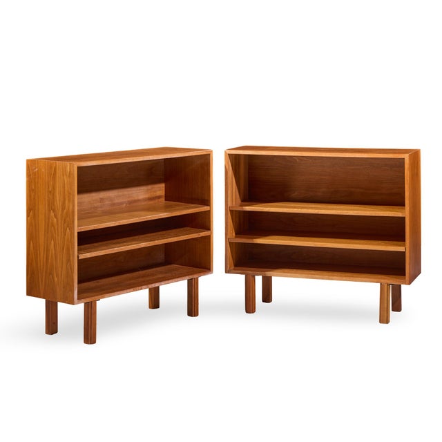 Jens Risom Mid Century Walnut Book Case - Pair Each bookcase measures: 36 wide x 12.75 deep x 31.25 inches high ABOUT...