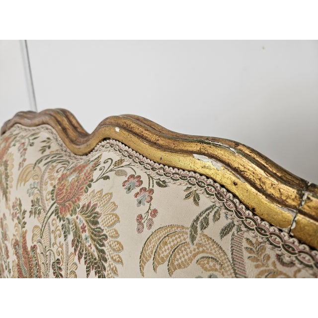 20th Century Italian Baroque Style Bergère Armchairs in Carved and Gilded Wood, Set of 2 For Sale - Image 10 of 18