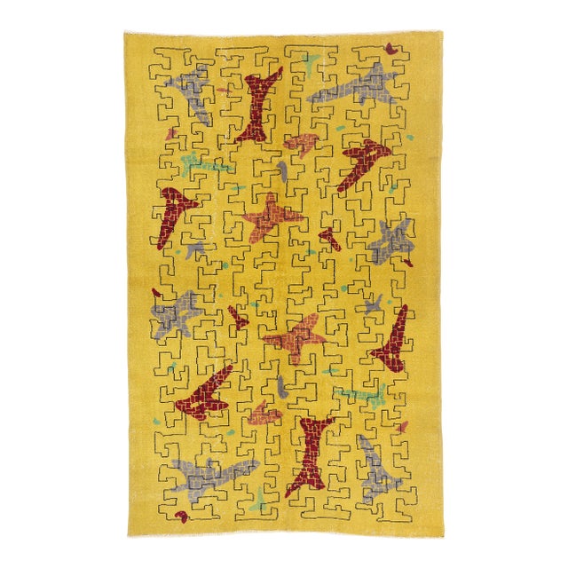 Zeki Muren Vintage Turkish Sivas Rug, 05'03 X 08'03 For Sale