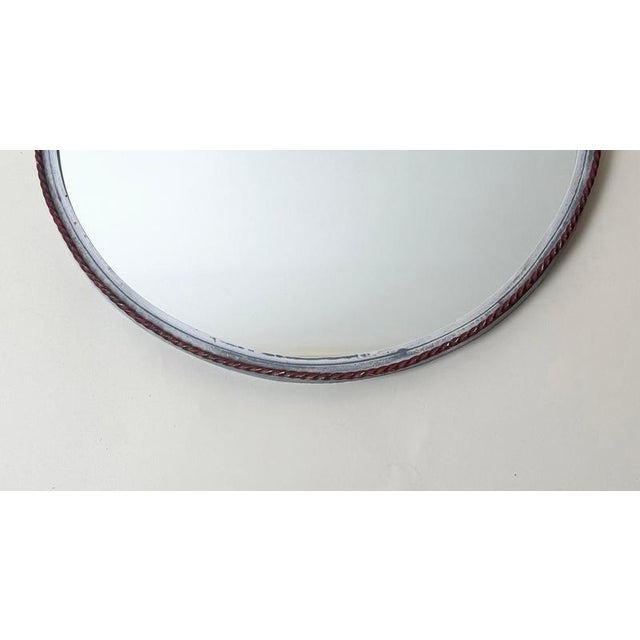 Gold Italian Hollywood Regency Round Gilt Bow Wall Mirror, 1960 For Sale - Image 8 of 10