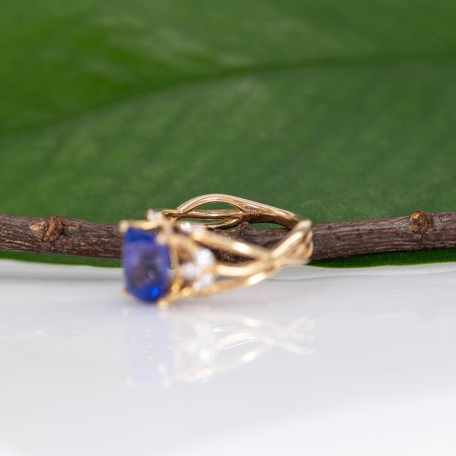 2.7Ct Tanzanite Ring With Lab Grown Diamond Accents: Solid 14k Gold, Size 6.75 For Sale - Image 10 of 10