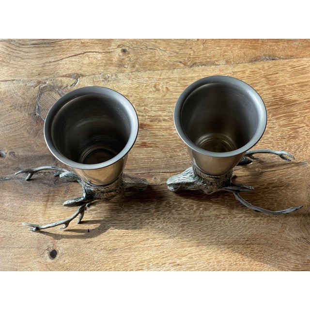 1970s 1970s Gucci Stag Stirrup Cups- A Pair For Sale - Image 5 of 5