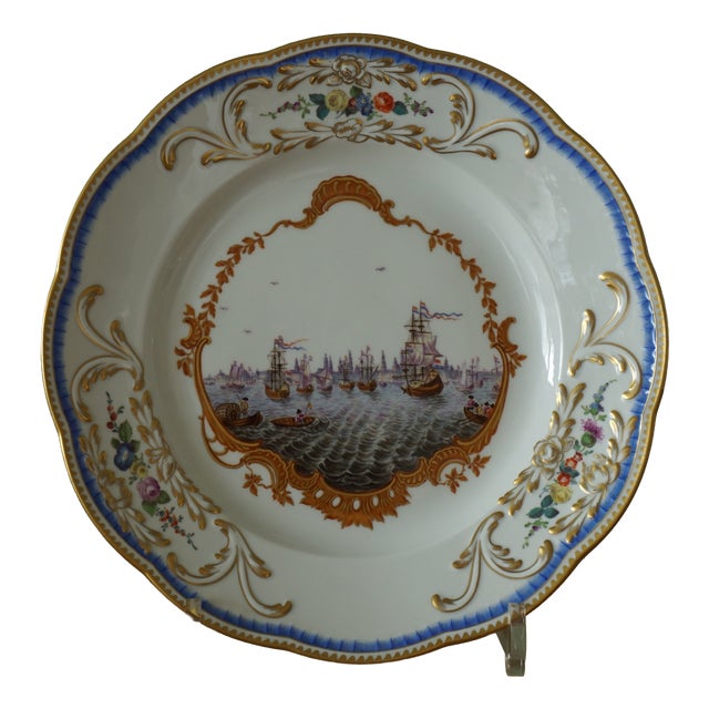 Meissen Porcelain Plate After the Amsterdam Stadholder Service Pattern, Germany, 1980s For Sale