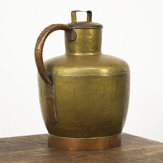 Large Rustic Farmhouse French Brass Canne à Lait or Milk Jug For Sale - Image 12 of 12