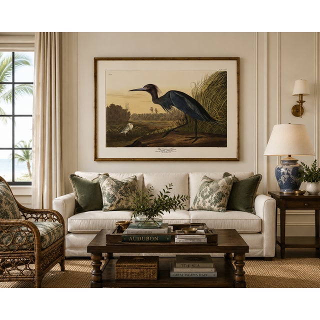 Blue Blue Crane or Heron, 1827 – John James Audubon Vintage Bird Art Print, 60" X 40" For Sale - Image 8 of 10