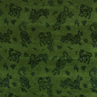 SAMPLE - Schumacher Kinabalu Velvet Fabric In Emerald For Sale
