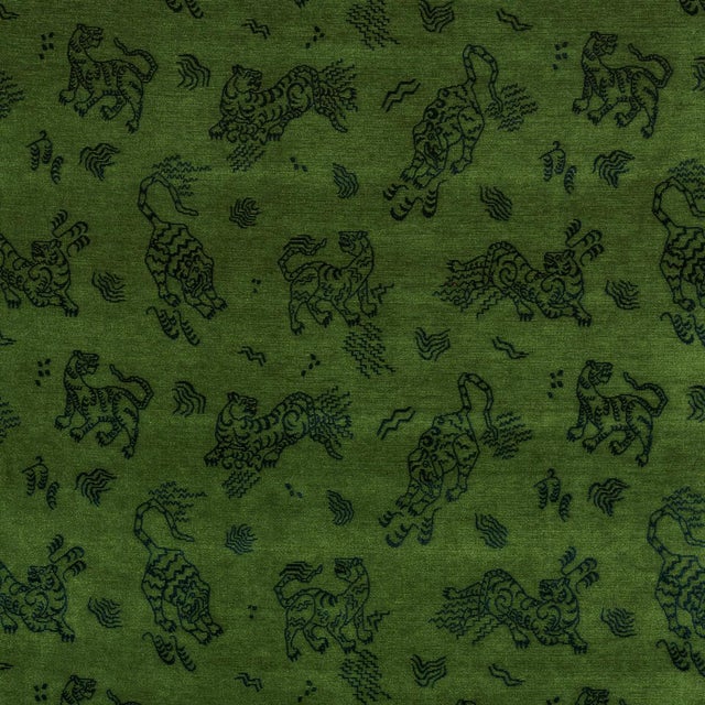 SAMPLE - Schumacher Kinabalu Velvet Fabric In Emerald For Sale