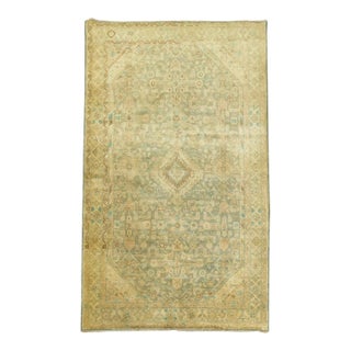 Soft Green Vintage Persian Malayer - 4'2" x 6'8" For Sale