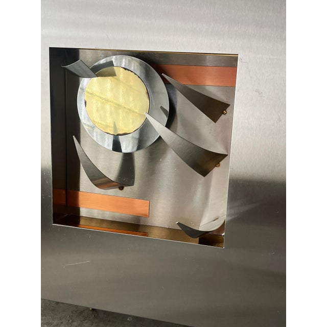 1990s Motivated Seller: 1990s Brutalist Mixed Metal Wall Sculptures Attributed to Curtis Jere - Set of 4 For Sale - Image 5 of 15