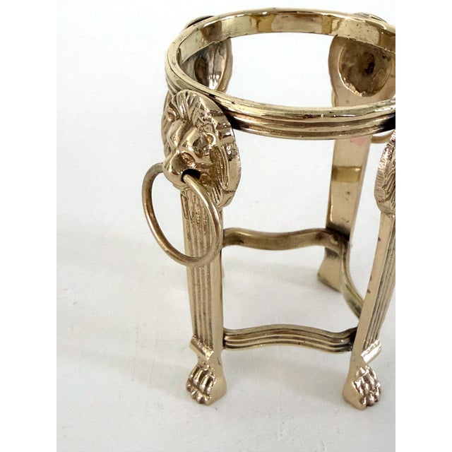 Brass Vintage Brass Neoclassical Style Orb Stand For Sale - Image 8 of 12