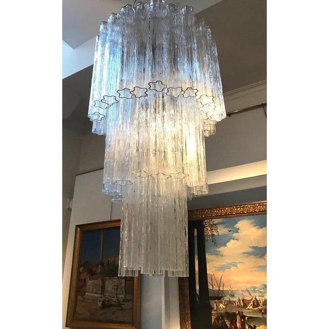 Gold Large Murano Glass Tronchi Chandelier, 1970 For Sale - Image 8 of 13
