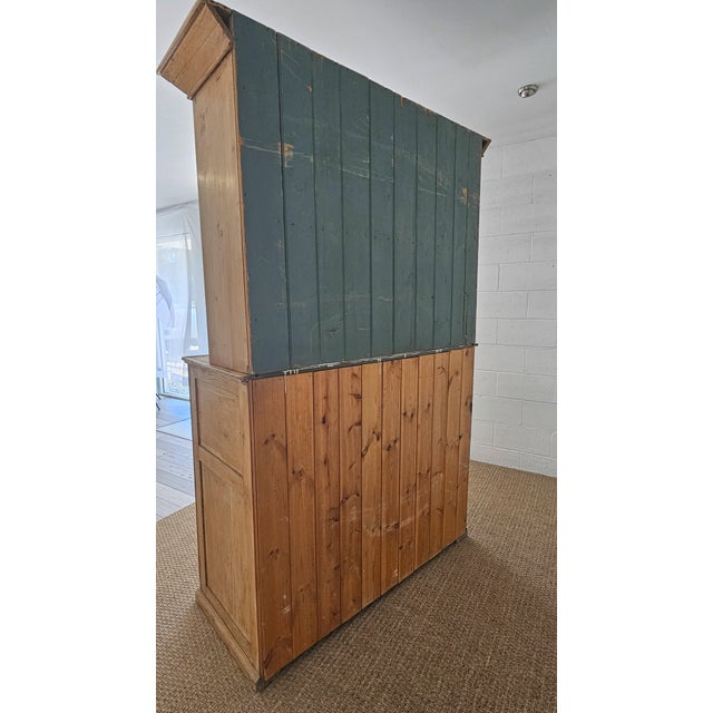 Antique English Pine Glazed Dresser Display Cabinet - Circa 1880 For Sale - Image 17 of 17