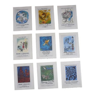 Vintage Mid 20th C. Marc Chagall Poster Lithographs - Set of 9 For Sale