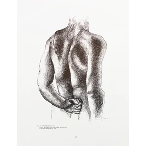 1990 After Fernand Leger "Nude Man From the Back", Black and White Parisian Print