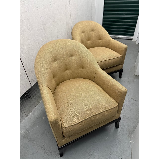 1990s Pair of A. Rudin Model 615 Chairs in Neutral Designer Upholstery For Sale - Image 11 of 18