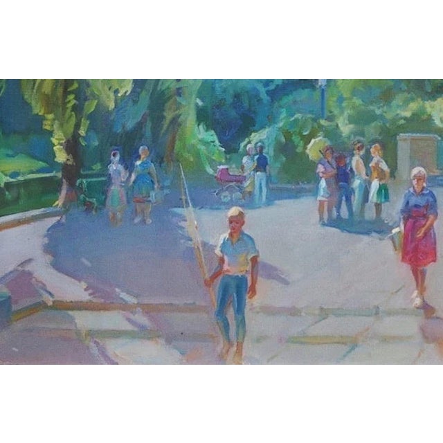 Cityscape Oil Painting: Artist Shishko, 1980 For Sale - Image 4 of 6