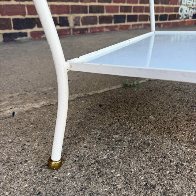 Rare Salterini Patio Side Table Vitro Lite White Glass For Sale - Image 9 of 12