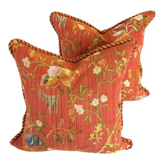 Scalamandré Chinoiserie Pillows - A Pair For Sale
