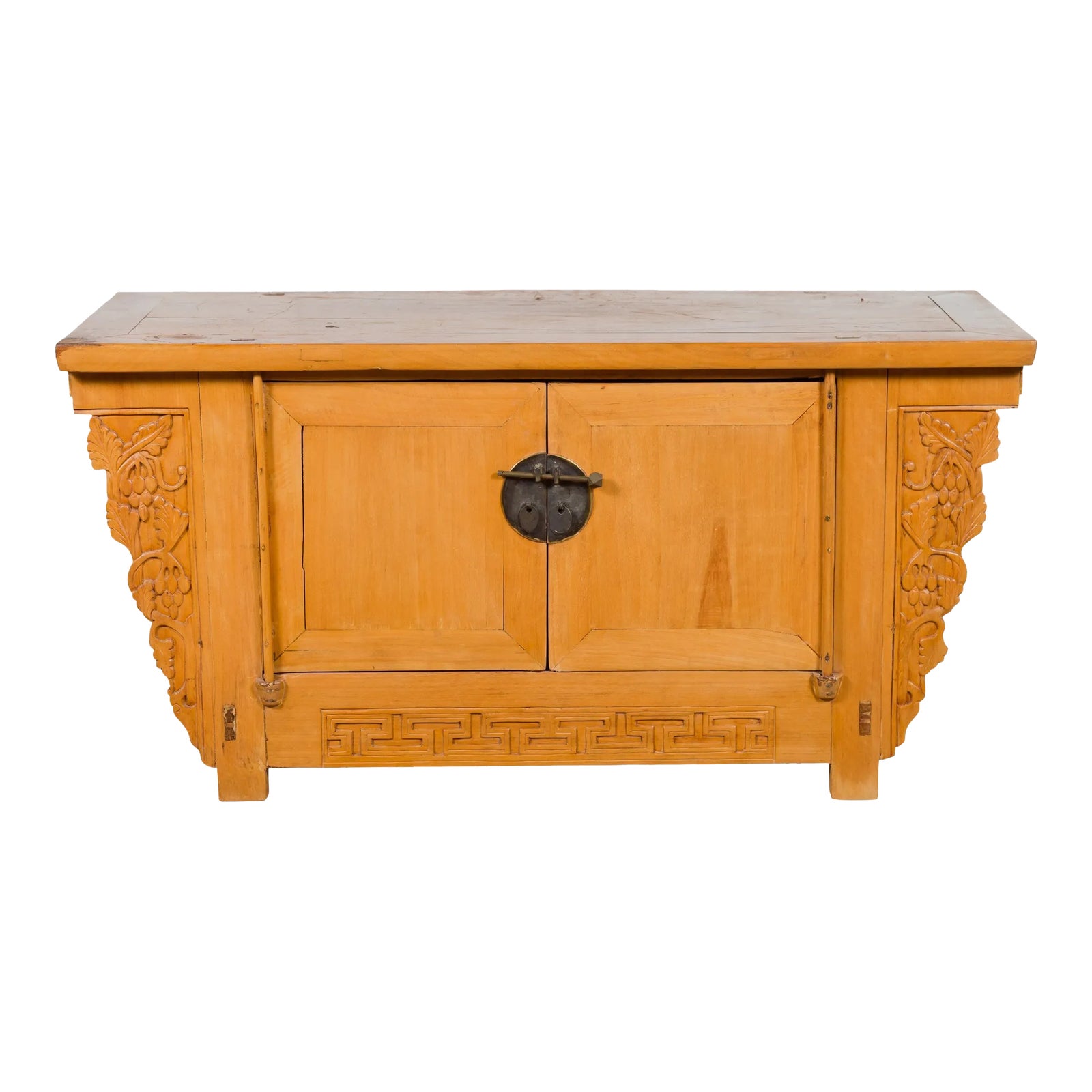 19th Century Qing Dynasty Period Chinese Elm Wood Carved Butterfly