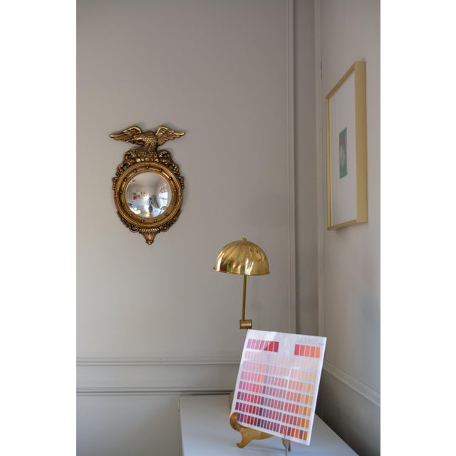 Glass Vintage Federalist Eagle Convex Mirror For Sale - Image 7 of 7