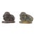 Vintage Lost Wax Cast Bronze Foo Dog Sculptures with Bronze or Verde Patina For Sale