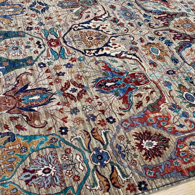Camel Persian Khorassan Hand-Knotted Wool Rug - 7'9" X 9'9" For Sale - Image 4 of 16