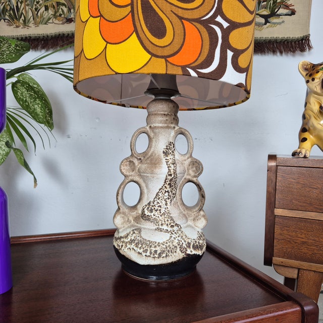Steinbach ceramic table lamp with a new lampshade, Germany, 1960s Dimensions: height – 56 cm lampshade – 25 cm × 30 cm...