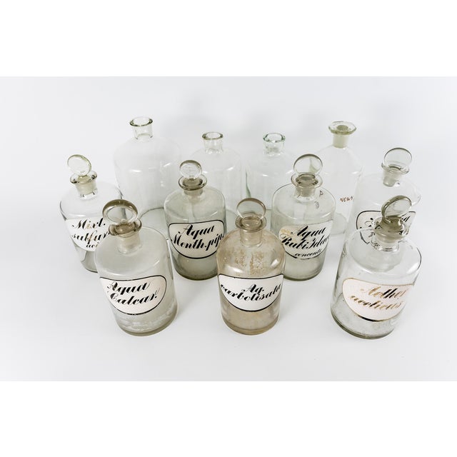 Glass Pharmacy Bottles, Germany, 1920s, Set of 11 For Sale - Image 6 of 9