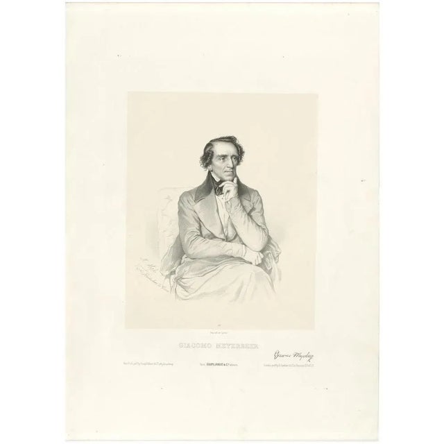 Le Gout-Gérard, Portrait of Giacomo Meyerbeer, 19th Century, Lithograph For Sale - Image 10 of 10
