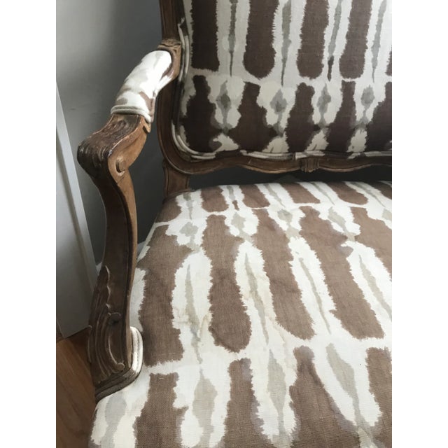 1950s 1950s Louis Xv Style Open Armchair in Contemporary Fabric For Sale - Image 5 of 11