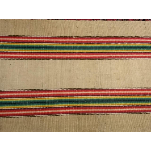 Vintage American Rag Runner, Handwoven Wool & Cotton, Stripe Pattern, 3x18 For Sale - Image 4 of 16