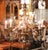 Mid 20th Century Mid-Century Italian Rococo Painted and Gilt Composition Six-Light Chandelier For Sale - Image 5 of 14