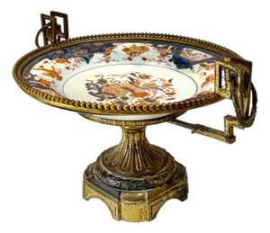 18th Century Japanese Imari Plate With French Bronze Mounts