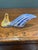 Mid-20th Century Italian Murano Glass Slipper With Blue and White Zanfirico Ribbon Filigree For Sale - Image 9 of 11