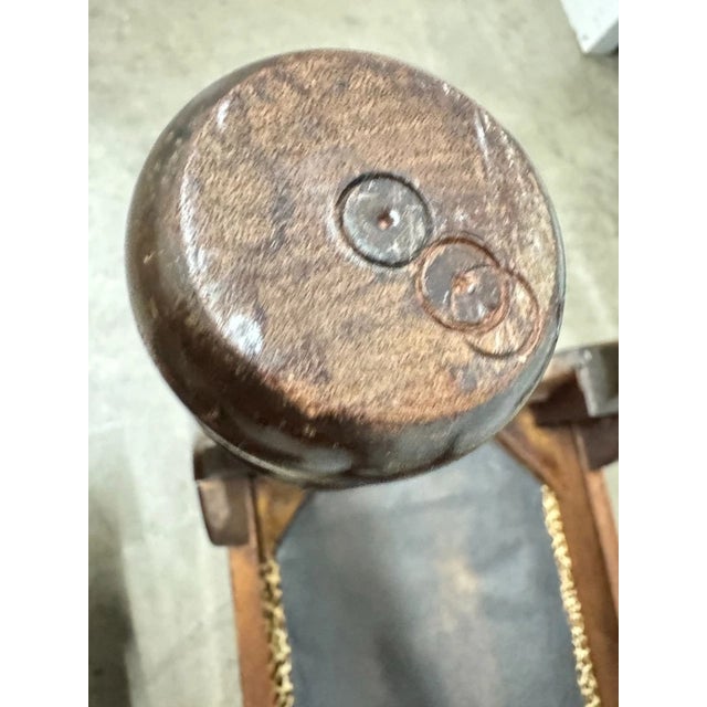 Antique Mahogany Leopard Print Animal Hide Stools - A Set For Sale - Image 17 of 18