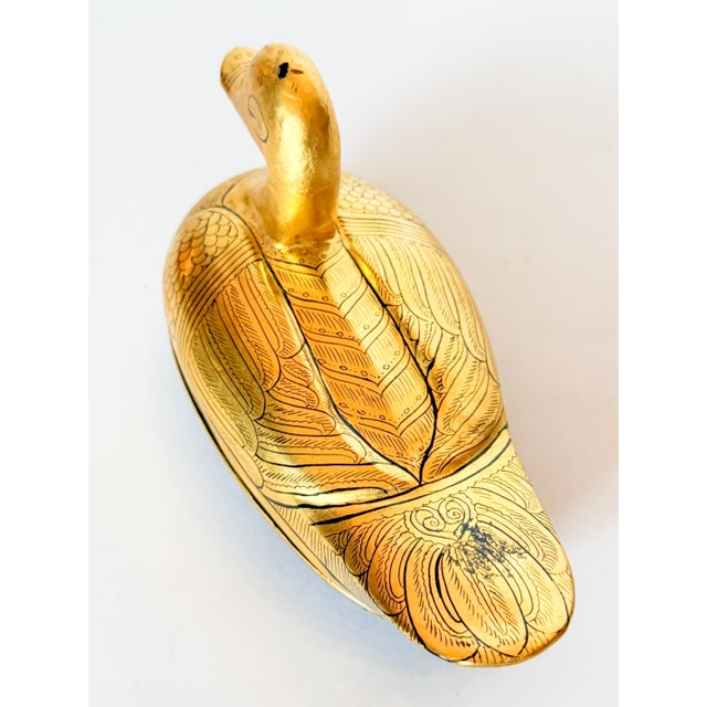 Gold Mid 20th Century Vintage Gilt Duck Box Chinese Lacquerware For Sale - Image 8 of 11