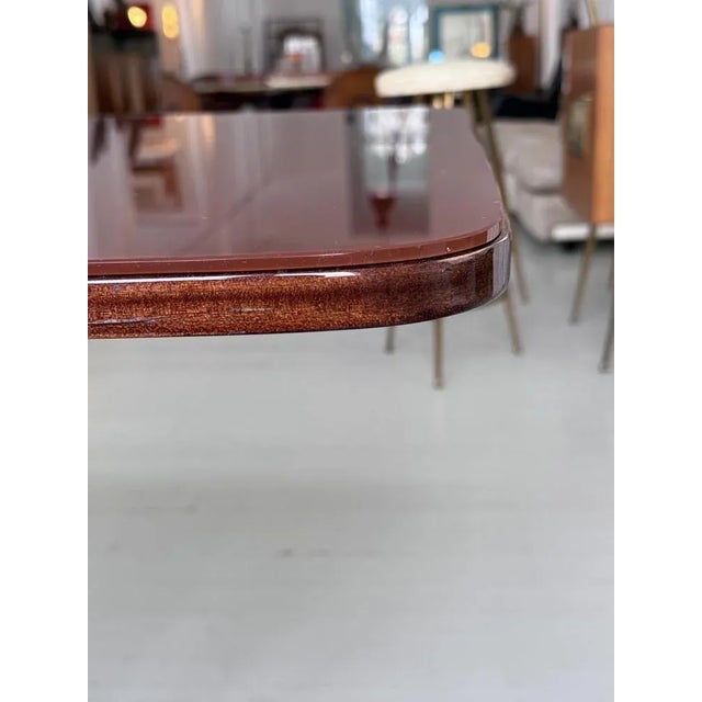 Maroon Glass Plate Dining Table, 1950s For Sale - Image 17 of 18