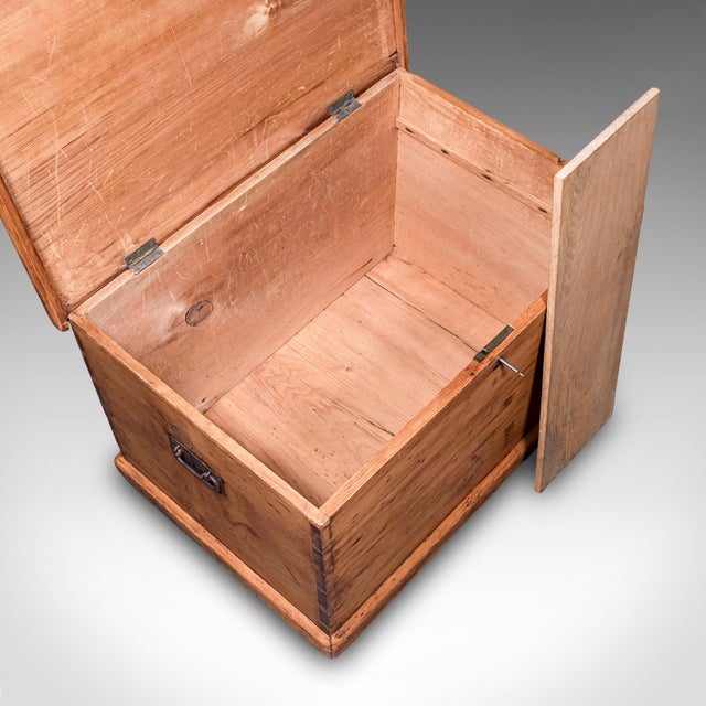 Antique Carriage Chest, English, Pine, Country House Storage Trunk, Victorian For Sale - Image 9 of 12