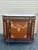 French 1960s French Louis XVI Marble Top Cabinet Marquetry Inlay, Gilt Bronze Ormolu, Luxury Accent Cabinet For Sale - Image 3 of 8