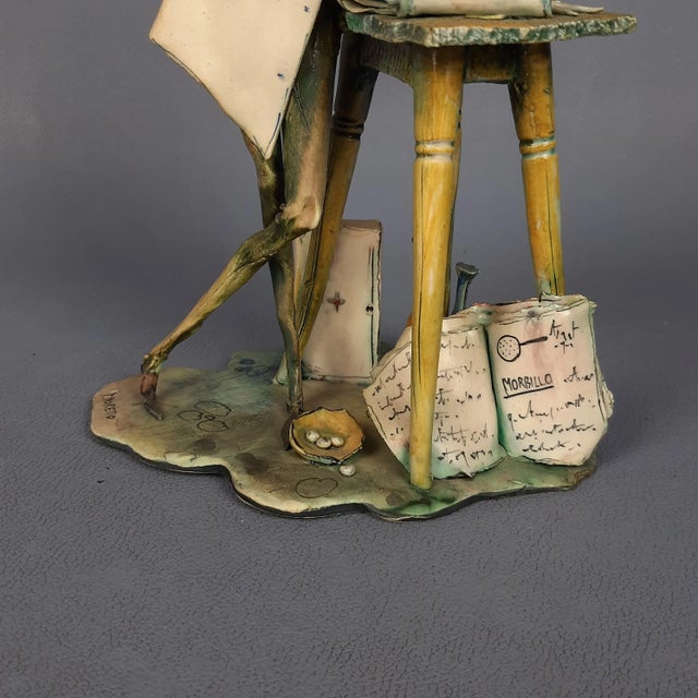 Vintage Ceramic Sculpture of the Wren Scientist by Toni Moretto, 1950s For Sale - Image 9 of 14